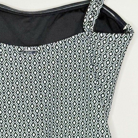 DKNY Women's Removable Straps One Piece Swimsuit Medium Black/White SPF - Picture 10 of 16